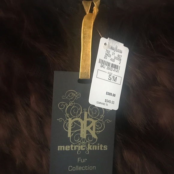 Metric Knits Rabbit Fur Shawl-Poncho - Picture 4 of 5